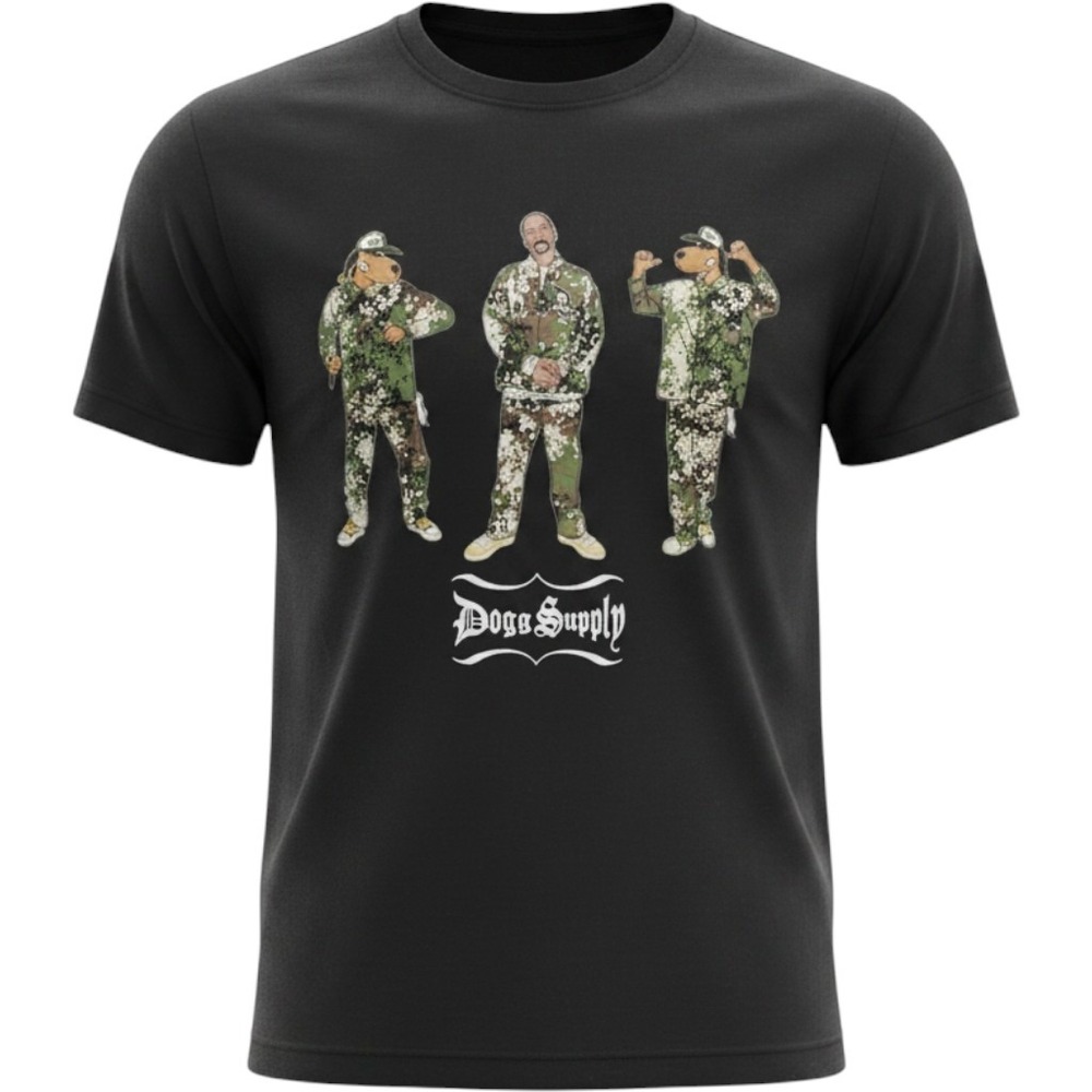 Doggsupply Black Short-Sleeve Graphic Tee with Camo Characters